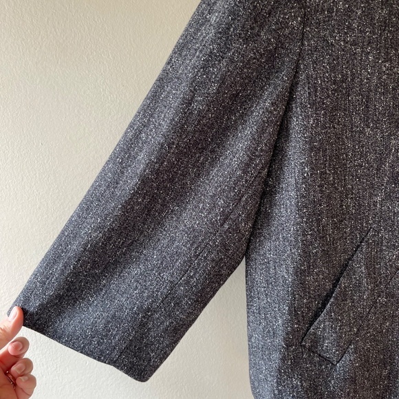 Style n Co Sz 16W Gray Stretch Collared Button Front Blazer Jacket Lined - Picture 7 of 9